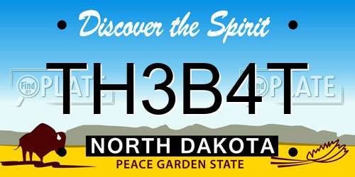 TH3B4T North Dakota License Plate