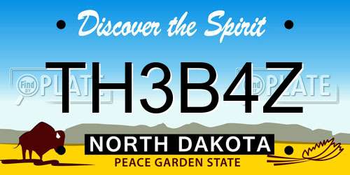 TH3B4Z North Dakota License Plate
