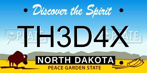 TH3D4X North Dakota License Plate
