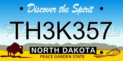 TH3K357 North Dakota License Plate