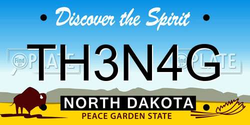 TH3N4G North Dakota License Plate