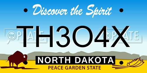 TH3O4X North Dakota License Plate