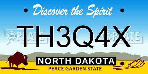 TH3Q4X North Dakota License Plate