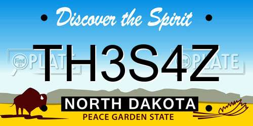 TH3S4Z North Dakota License Plate