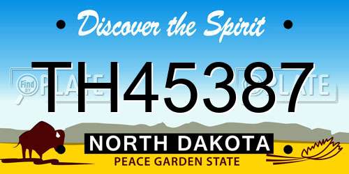 TH45387 North Dakota License Plate