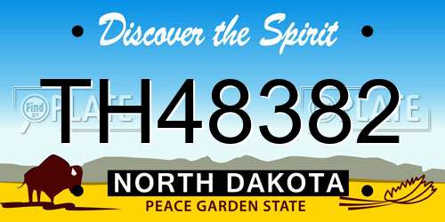 TH48382 North Dakota License Plate