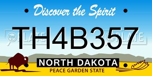 TH4B357 North Dakota License Plate
