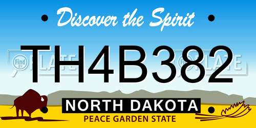 TH4B382 North Dakota License Plate