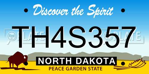 TH4S357 North Dakota License Plate