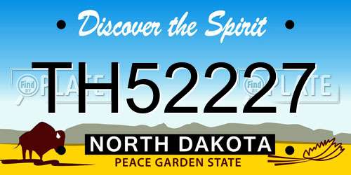 TH52227 North Dakota License Plate