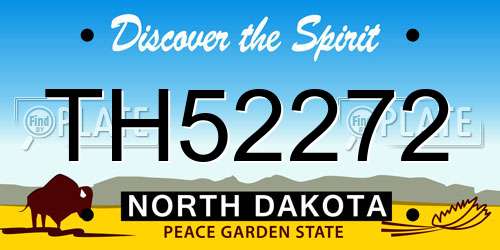 TH52272 North Dakota License Plate