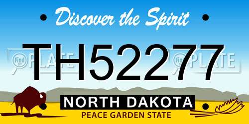 TH52277 North Dakota License Plate