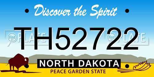 TH52722 North Dakota License Plate