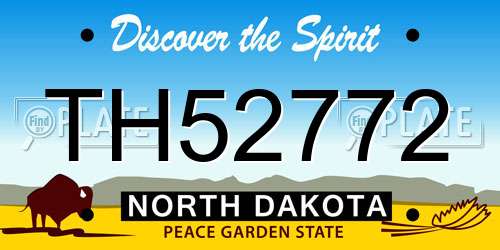 TH52772 North Dakota License Plate