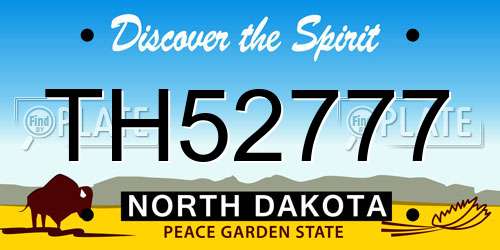 TH52777 North Dakota License Plate