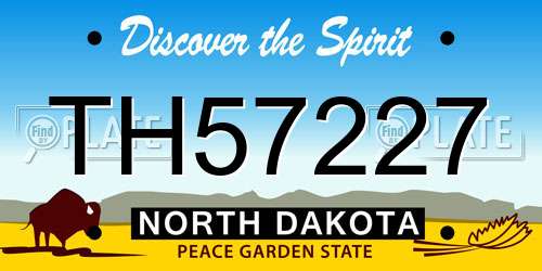 TH57227 North Dakota License Plate