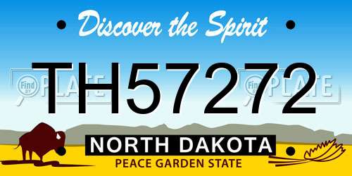 TH57272 North Dakota License Plate