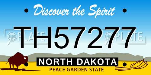 TH57277 North Dakota License Plate