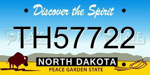 TH57722 North Dakota License Plate