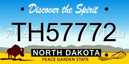 TH57772 North Dakota License Plate