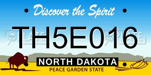 TH5E016 North Dakota License Plate
