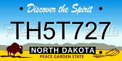 TH5T727 North Dakota License Plate