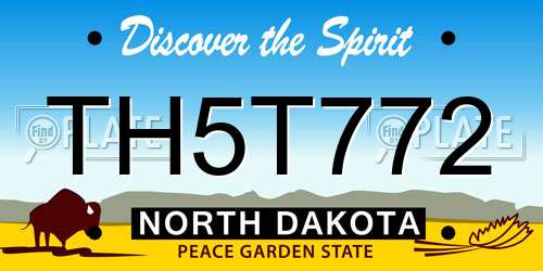 TH5T772 North Dakota License Plate