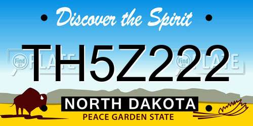TH5Z222 North Dakota License Plate