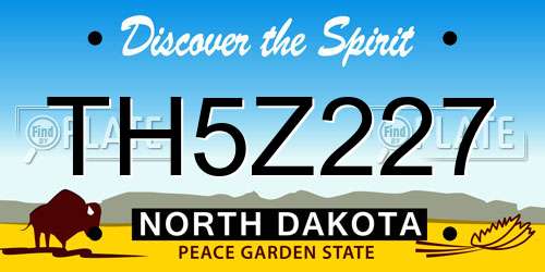 TH5Z227 North Dakota License Plate