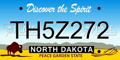 TH5Z272 North Dakota License Plate