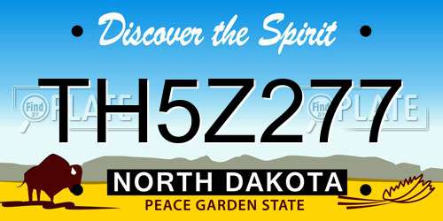 TH5Z277 North Dakota License Plate