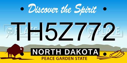 TH5Z772 North Dakota License Plate