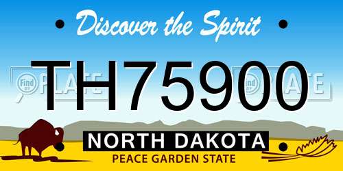 TH75900 North Dakota License Plate
