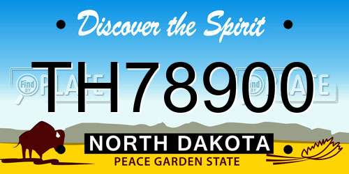 TH78900 North Dakota License Plate