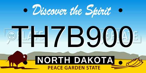 TH7B900 North Dakota License Plate