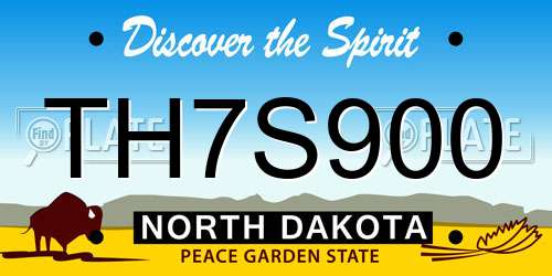 TH7S900 North Dakota License Plate