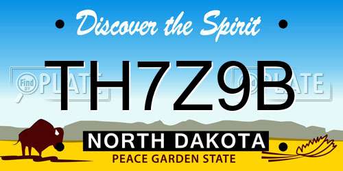 TH7Z9B North Dakota License Plate