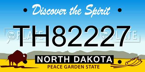 TH82227 North Dakota License Plate