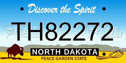TH82272 North Dakota License Plate