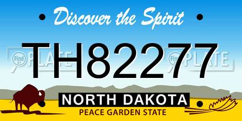 TH82277 North Dakota License Plate