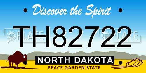 TH82722 North Dakota License Plate
