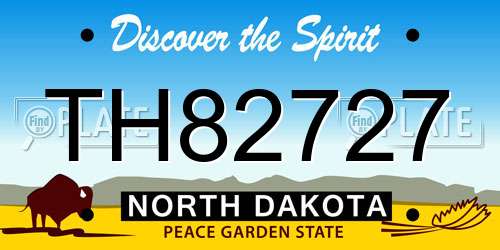 TH82727 North Dakota License Plate