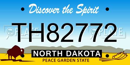TH82772 North Dakota License Plate
