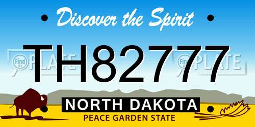 TH82777 North Dakota License Plate