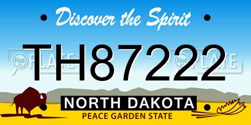 TH87222 North Dakota License Plate