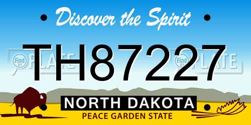 TH87227 North Dakota License Plate