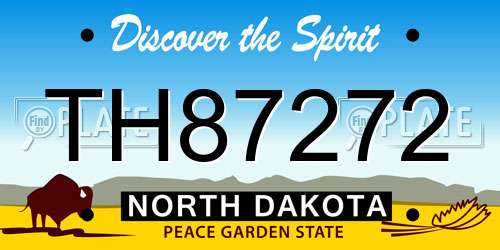 TH87272 North Dakota License Plate