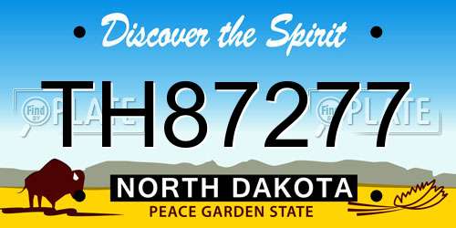 TH87277 North Dakota License Plate