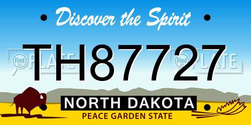 TH87727 North Dakota License Plate