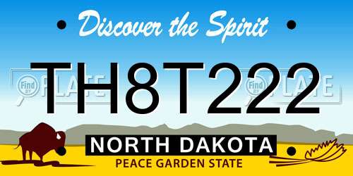 TH8T222 North Dakota License Plate